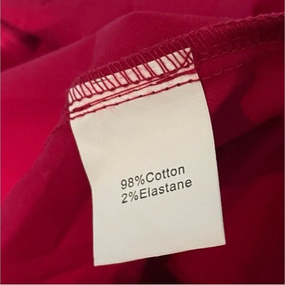 Plus Size Red Cotton Dress Cap Sleeve Casual Comfy Flowy Picnic Lounge XL - Picture 4 of 5